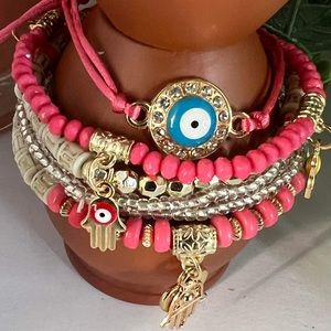 6 pz multicolor mal de ojo bracelet
